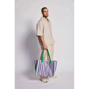 Hindbag Claude Tote Bag - Groen/Parma Strepen