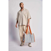 Hindbag Claude Tote Bag - Oranje/Blauwe Strepen