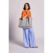 Hindbag Claude Tote Bag - Oranje/Blauwe Strepen