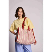 Hindbag Claude Tote Bag - Rood/Roze Strepen