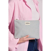 Hindbag Ema Medium Zakje met Rits - Blauwe Strepen
