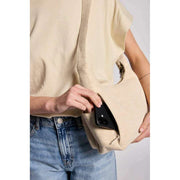 Hindbag Emile Multi Pocket Schoudertas - Jute Beige