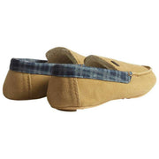 Hunter mocassin pantoffel met tartan kraag - natuurlijk beige