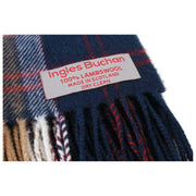Ingles Buchan Bannockbane lamswollen sjaal - beige/blauw/wit