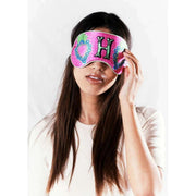 Jessica Russell Flint H for Heart Silk Eye Mask - Roze/Blauw/Groen