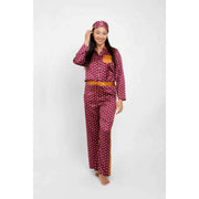 Jessica Russell Flint Stars zijden oogmasker - bordeaux/goud