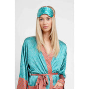 Jessica Russell Flint Stars zijden oogmasker - blauwgroen/wit