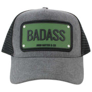 John Hatter Badass rubberen truckerpet - grijs/zwart/groen