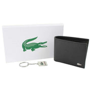 Lacoste Small Billfold Wallet and Key Ring Set - Black