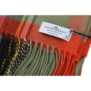 Locharron of Scotland Borders Bruce of Kinnaird Oude lamswollen deken - roze/groen/oranje