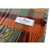 Locharron of Scotland Borders Dundee oude verweerde lamswollen deken - oranje/groen