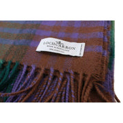 Locharron of Scotland Borders Isle of Skye lamswollen deken - paars/groen