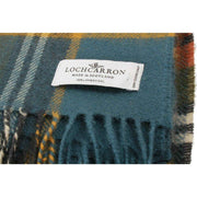 Locharron of Scotland Borders Macbeth verweerde lamswollen deken - blauw/bruin