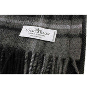 Locharron of Scotland Borders Macrae jachtlamswollen deken - grijs