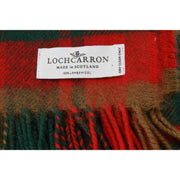 Locharron of Scotland Borders Maple Leaf lamswollen deken - rood/donkergroen