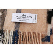 Locharron of Scotland Borders Thomson moderne lamswollen deken - Kameel