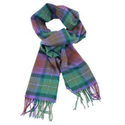 Locharron of Scotland Bowhill Isle of Skye Lambswool Tartan Scarf - Purple/Green/Brown