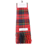 Locharron of Scotland Bowhill Macpherson Clan Modern Lambswool Tartan Scarf - Red/Blue/Green