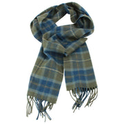 Locharron of Scotland Bowhill Scottish Borderland lamswollen sjaal - olijfgroen/marineblauw