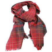 Locharron of Scotland Brock Caledonia Ruby luxe sjaal - rood/marineblauw