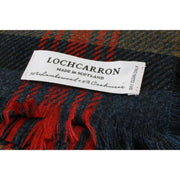 Locharron of Scotland Brock Logan moderne luxe sjaal - marineblauw/olijfgroen/rood