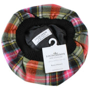 Locharron of Scotland Bruce of Kinnaird Ancient Lambswool Tam - Roze/Oranje/Groen