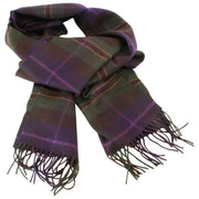 Locharron of Scotland Darwin Rose Hunting lamswollen sjaal - pruim paars/groen