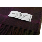 Locharron of Scotland Darwin Rose Hunting lamswollen sjaal - pruim paars/groen