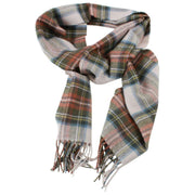 Locharron of Scotland Darwin Stewart Dress lamswollen sjaal - crème/olijfgroen