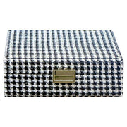 Maison Scarlett Anne Houndstooth Jewellery Box - Black