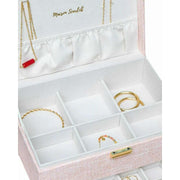 Maison Scarlett Denise Linen Jewellery Box - Pink