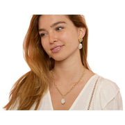Parels van de Oriënt Keishi Parel Hanger Dikke Ketting - Goud/Wit