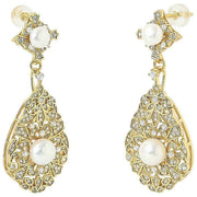 Pearls of the Orient Vintage Style Pearl Drop Oorbellen - Goud/Wit/Zilver