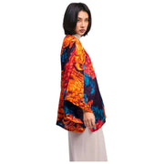 Poederchrysant Kort Kimono Jasje - Blauw