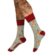 Powder Esteemed Fox Ankle Socks - Ice Blue