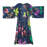 Powder Exotic Evening Kimono Gown - Ink Navy