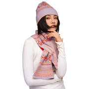 Poeder Fair Isle Cosy Sjaal - Crème Mix