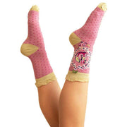 Powder Letter D Ankle Socks - Candy Pink