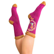 Powder Letter L Ankle Socks - Berry Red