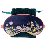 Poeder luxe fluwelen oogmasker - marineblauw