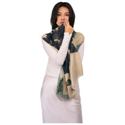 Powder Midnight Orchid Wollen Omslagdoek - Wit