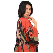 Poedertulp lange kimono-jurk - Rood