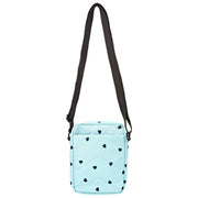 Roka Bond crossbodytas van gerecycleerd canvas - blauw/blauwe harten