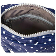 Roka Bond crossbodytas van gerecycleerd canvas - Marineblauw Polka Dot