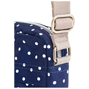 Roka Bond crossbodytas van gerecycleerd canvas - Marineblauw Polka Dot