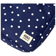 Roka Bond crossbodytas van gerecycleerd canvas - Marineblauw Polka Dot