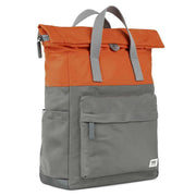 Roka Canfield B Medium Creative Waste Two Tone Recycled Nylon Backpack - Graphite Grey/Burnt Orange