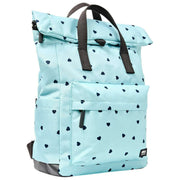 Roka Canfield B middelgrote rugzak van gerecycled canvas - blauw/blauwe harten