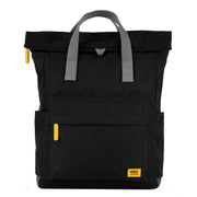 Roka Canfield B Medium Yellow Label Recycled Canvas Backpack - Ash Black