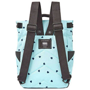 Roka Canfield B kleine rugzak van gerecycled canvas - blauw/blauwe harten